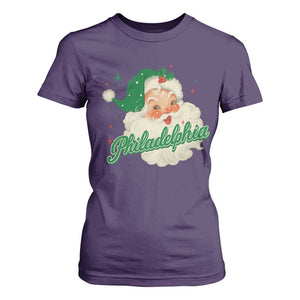 Christmas Philadelphia Football T Shirt For Women Vintage Santa Philly Lovers TS10 Purple Print Your Wear
