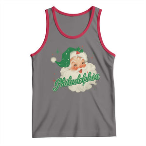 Christmas Philadelphia Football Tank Top Vintage Santa Philly Lovers TS10 Deep Heather Red Print Your Wear