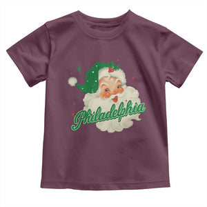 Christmas Philly Lover Toddler T Shirt Vintage Santa EF Football Fan TS10 Maroon Print Your Wear
