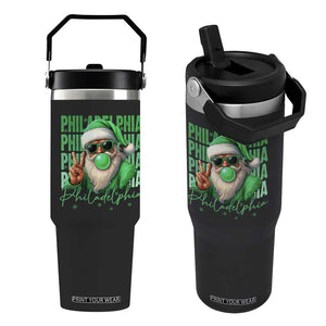 Philadelphia Football Christmas Flip Straw Tumbler Santa Retro Philly Fan TS10 One Size: 30 oz Black Print Your Wear