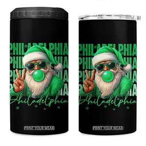 Philadelphia Football Christmas 4 in 1 Can Cooler Tumbler Santa Retro Philly Fan TS10 One Size: 16 oz Black Print Your Wear