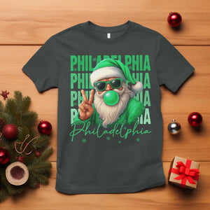 Philadelphia Football Christmas T Shirt Santa Retro Philly Fan TS10 Dark Heather Print Your Wear
