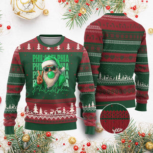 Christmas Philly Lover Ugly Christmas Sweater Santa Retro EF Football Fan TS10 Red Green Print Your Wear