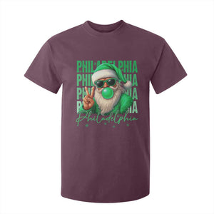 Philadelphia Football Christmas T Shirt For Kid Santa Retro Philly Fan TS10 Maroon Print Your Wear