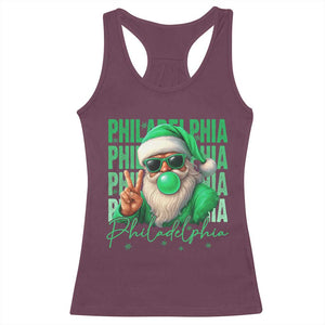 Christmas Philly Lover Racerback Tank Top Santa Retro EF Football Fan TS10 Maroon Print Your Wear