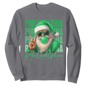 Philadelphia Football Christmas Sweatshirt Santa Retro Philly Fan TS10 Charcoal Print Your Wear