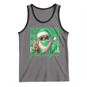 Philadelphia Football Christmas Tank Top Santa Retro Philly Fan TS10 Deep Heather Black Print Your Wear
