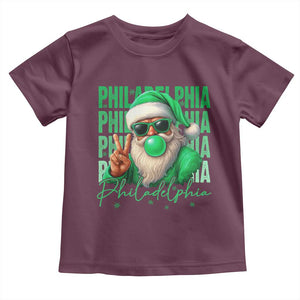 Christmas Philly Lover Toddler T Shirt Santa Retro EF Football Fan TS10 Maroon Print Your Wear