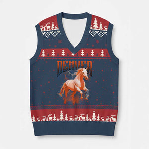 DFB Fan V-Neck Knit Sweater Vest Vintage Mascot Game Day Bootleg TS10 Navy Red Print Your Wear