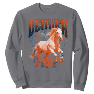 Broncos Fan Sweatshirt Vintage Mascot Game Day Bootleg TS10 Charcoal Print Your Wear