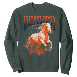 Broncos Fan Sweatshirt Vintage Mascot Game Day Bootleg TS10 Dark Forest Green Print Your Wear