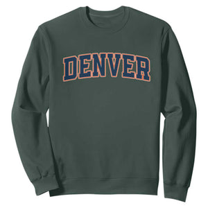 Broncos Fan Sweatshirt Vintage Sports Style 80s 90s Game Day TS10 Dark Forest Green Print Your Wear