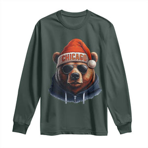 Vintage Chicago Football Christmas Long Sleeve Shirt Trendy Fan Gifts Game Day Apparel Bears Fan Gear TS10 Dark Forest Green Print Your Wear