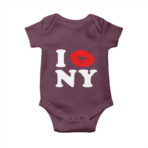 I Love NY Baby Onesie Sexy Lips Red Lipstick Kiss New York Lover Travel Gift TS10 Maroon Print Your Wear