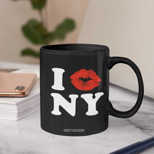 I Love NY Coffee Mug Sexy Lips Red Lipstick Kiss New York Lover Travel Gift TS10 Print Your Wear