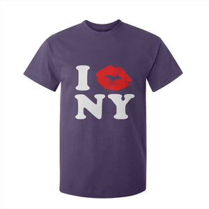 I Love NY T Shirt For Kid Sexy Lips Red Lipstick Kiss New York Lover Travel Gift TS10 Purple Print Your Wear