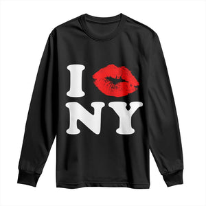 I Love NY Long Sleeve Shirt Sexy Lips Red Lipstick Kiss New York Lover Travel Gift TS10 Black Print Your Wear