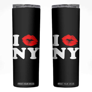 I Love NY Skinny Tumbler Sexy Lips Red Lipstick Kiss New York Lover Travel Gift TS10 Black Print Your Wear