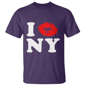 I Love NY T Shirt Sexy Lips Red Lipstick Kiss New York Lover Travel Gift TS10 Purple Print Your Wear
