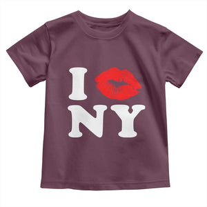 I Love NY Toddler T Shirt Sexy Lips Red Lipstick Kiss New York Lover Travel Gift TS10 Maroon Print Your Wear