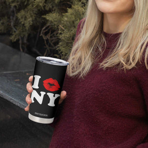 I Love NY Tumbler Cup Sexy Lips Red Lipstick Kiss New York Lover Travel Gift TS10 Print Your Wear