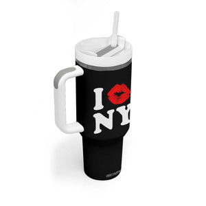 I Love NY Tumbler With Handle Sexy Lips Red Lipstick Kiss New York Lover Travel Gift TS10 Print Your Wear