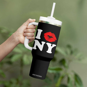 I Love NY Tumbler With Handle Sexy Lips Red Lipstick Kiss New York Lover Travel Gift TS10 Print Your Wear