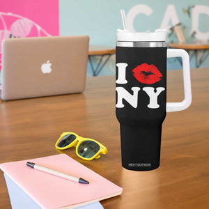I Love NY Tumbler With Handle Sexy Lips Red Lipstick Kiss New York Lover Travel Gift TS10 Print Your Wear