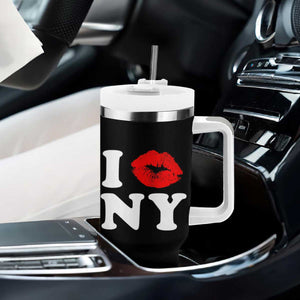 I Love NY Tumbler With Handle Sexy Lips Red Lipstick Kiss New York Lover Travel Gift TS10 Print Your Wear
