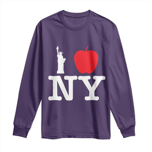 I Love NY Long Sleeve Shirt New York Lover Travel Gift TS10 Purple Print Your Wear