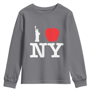 I Love NY Youth Sweatshirt New York Lover Travel Gift TS10 Charcoal Print Your Wear