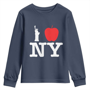 I Love NY Youth Sweatshirt New York Lover Travel Gift TS10 Navy Print Your Wear