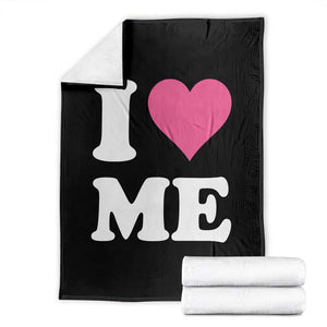 I Love Me Throw Blanket Funny Self Love Pink Heart Positive Vibes TS10 Black Print Your Wear