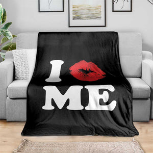 I Love ME Throw Blanket Sexy Lips Red Lipstick Kiss Self Love TS10 Print Your Wear