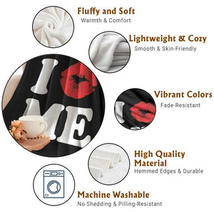 I Love ME Throw Blanket Sexy Lips Red Lipstick Kiss Self Love TS10 Print Your Wear