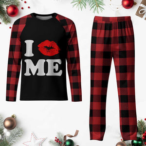 I Love ME Plaid Pajama Set Sexy Lips Red Lipstick Kiss Self Love TS10 Buffalo Plaid Print Your Wear