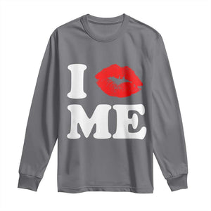 I Love ME Long Sleeve Shirt Sexy Lips Red Lipstick Kiss Self Love TS10 Charcoal Print Your Wear
