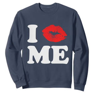 I Love ME Sweatshirt Sexy Lips Red Lipstick Kiss Self Love TS10 Navy Print Your Wear