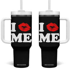 I Love ME Tumbler With Handle Sexy Lips Red Lipstick Kiss Self Love TS10 One Size: 40 oz Black Print Your Wear