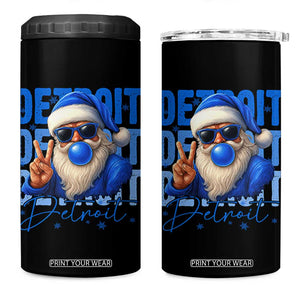 Detroit Football Christmas 4 in 1 Can Cooler Tumbler Santa Retro Lions Fan TS10 One Size: 16 oz Black Print Your Wear