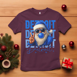 Detroit Football Christmas T Shirt Santa Retro Lions Fan TS10 Maroon Print Your Wear