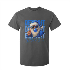 Detroit Football Christmas T Shirt For Kid Santa Retro Lions Fan TS10 Dark Heather Print Your Wear
