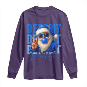 Detroit Football Christmas Long Sleeve Shirt Santa Retro Lions Fan TS10 Purple Print Your Wear