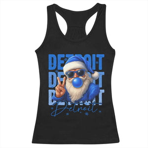 Detroit Football Christmas Racerback Tank Top Santa Retro Lions Fan TS10 Black Print Your Wear