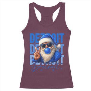 Detroit Football Christmas Racerback Tank Top Santa Retro Lions Fan TS10 Maroon Print Your Wear