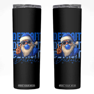Detroit Football Christmas Skinny Tumbler Santa Retro Lions Fan TS10 Black Print Your Wear