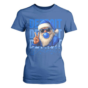 Detroit Football Christmas T Shirt For Women Santa Retro Lions Fan TS10 Royal Blue Print Your Wear