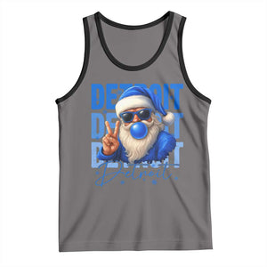 Detroit Football Christmas Tank Top Santa Retro Lions Fan TS10 Deep Heather Black Print Your Wear