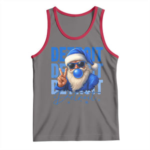 Detroit Football Christmas Tank Top Santa Retro Lions Fan TS10 Deep Heather Red Print Your Wear