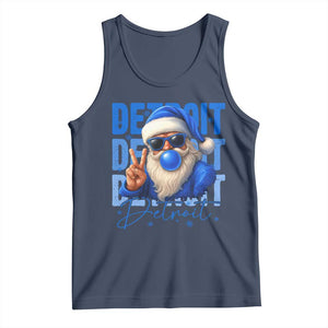 Detroit Football Christmas Tank Top Santa Retro Lions Fan TS10 Navy Print Your Wear